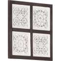 vidaXL Wandpaneel handgesneden 40x40x1.5 cm MDF bruin en wit