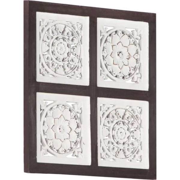 vidaXL Wandpaneel handgesneden 40x40x1.5 cm MDF bruin en wit vidaXL Wandpaneel handgesneden 40x40x1.5 cm MDF bruin en wit