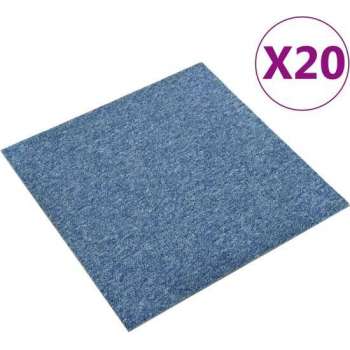 vidaXL Tapijttegels 20 st 5 m² 50x50 cm blauw