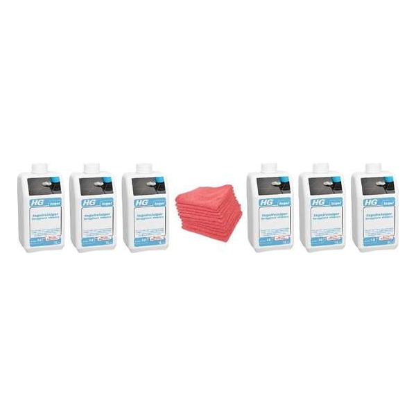 HG tegelreiniger hoogglans vloeren (HG product 18) Doos 6 Stuks + 10 Microvezeldoeken