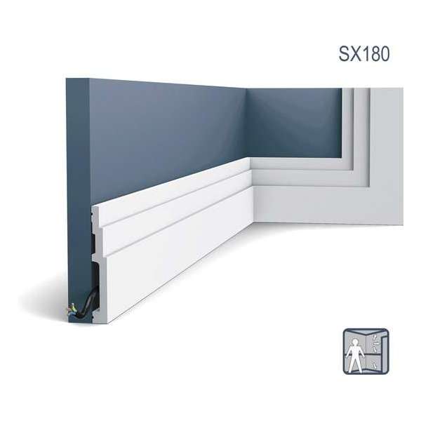Plinte Orac Decor SX180 MODERN HIGH LINE Sierlijst modern design wit 2m Plinte Orac Decor SX180 MODERN HIGH LINE Sierlijst modern design wit 2m