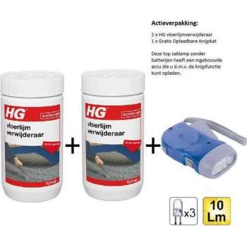 HG vloerlijmverwijderaar - 2 stuks - Gratis Knijpkat - Gratis Zaklamp