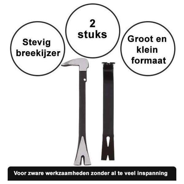 Professionele Koevoet set - Koevoetset - Breekijzer - Breekijzerset - Miniset - 2 Delig Professionele Koevoet set - Koevoetset - Breekijzer - Breekijzerset - Miniset - 2 Delig