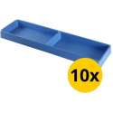 Datona® Vakverdeling lang met 2 compartimenten - 10 stuks - Blauw