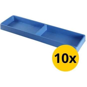 Datona® Vakverdeling lang met 2 compartimenten - 10 stuks - Blauw
