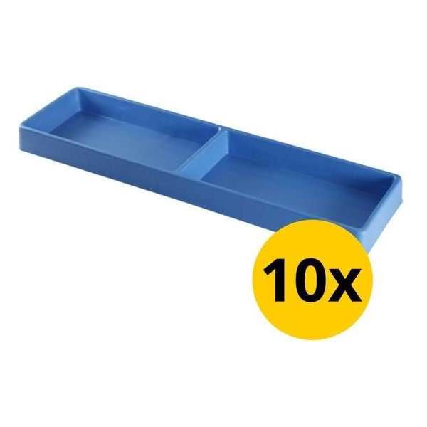 Datona® Vakverdeling lang met 2 compartimenten - 10 stuks - Blauw Datona® Vakverdeling lang met 2 compartimenten - 10 stuks - Blauw