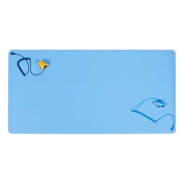 Premium ESD rubber table mat Starter Set 1200mm x 610mm Blue Premium ESD rubber table mat Starter Set 1200mm x 610mm Blue