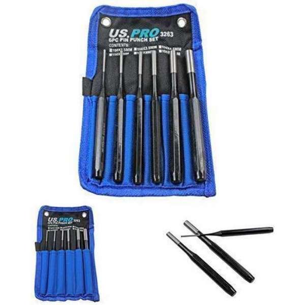 Doorslag / pendrijverset 150 mm lang 6-delig Doorslag / pendrijverset 150 mm lang 6-delig