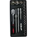Hofftech Gevulde Gereedschapswagen-Tray Dopsleutelset 1/2" (22 Delig)