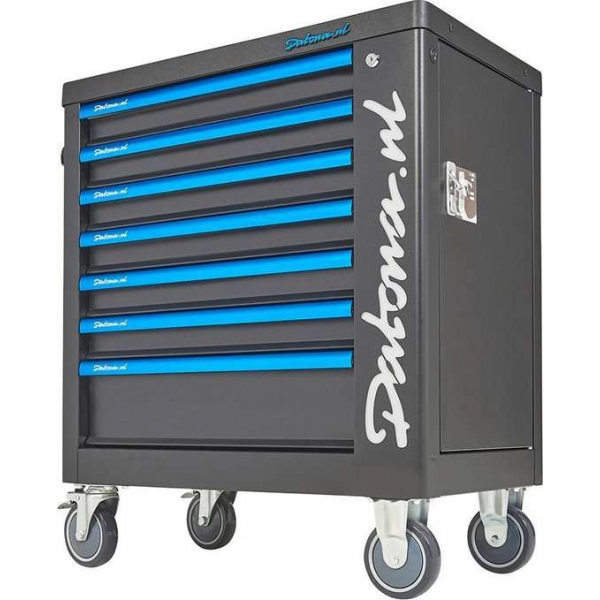 Datona® - Black-Line - Gereedschapskar met opbergkast en 7 lades - Voor al uw gereedschap en materiaal Datona® - Black-Line - Gereedschapskar met opbergkast en 7 lades - Voor al uw gereedschap en materiaal