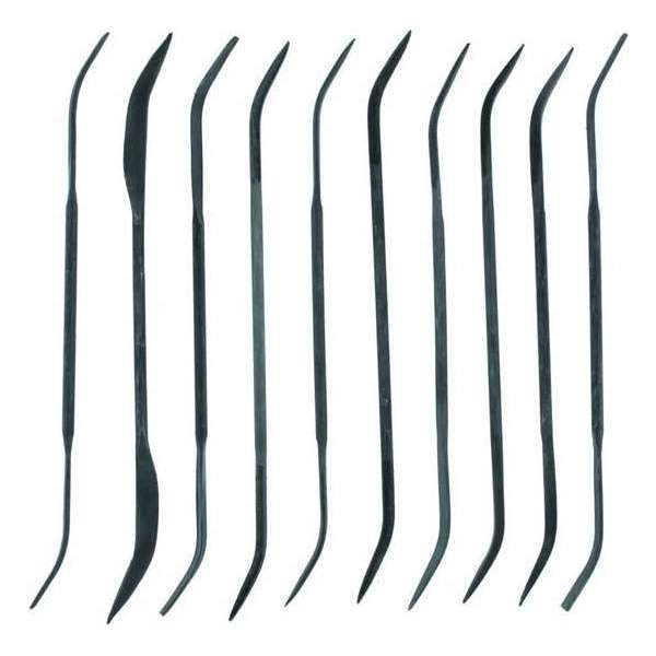 Budget riffler curved file set - gebogen vijlen - 10x - Vallejo Tools - T03003 Budget riffler curved file set - gebogen vijlen - 10x - Vallejo Tools - T03003