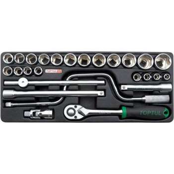 Inleg plastic doppenset 1/2 aandrijving 8-32mm
