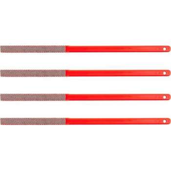 KGS PRO Diamant-handvijlen, 4 stuks (60x6 mm, plat, Rood (grit 200))