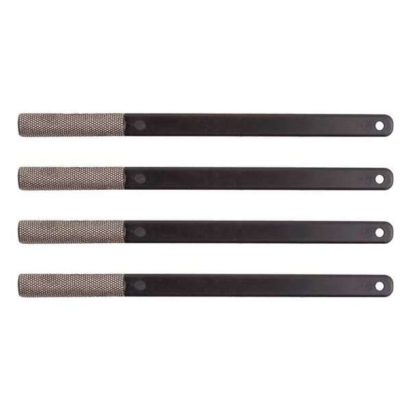 KGS PRO Diamant-handvijlen, 4 stuks (43x12 mm, halfrond, Zwart (grit 120))