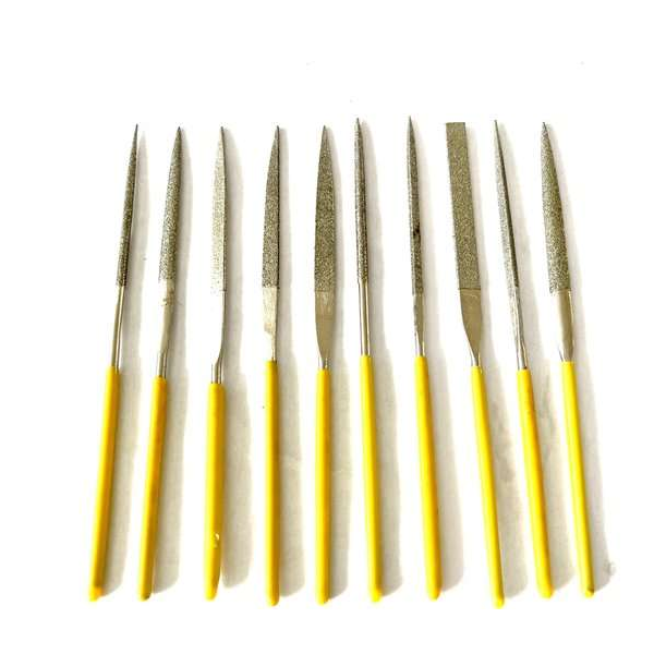 Diamant naaldvijl set - 10 delige diamant naaldvijl set - Diamant naaldvijl - Diamantvijl - Diamantvijl set - Geel - 100x2mm Diamant naaldvijl set - 10 delige diamant naaldvijl set - Diamant naaldvijl - Diamantvijl - Diamantvijl set - Geel - 100x2mm