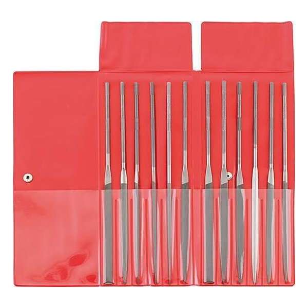 Naaldvijlenset Kap 0 Staal 200mm in kunststof etui 12-delig FORMAT Naaldvijlenset Kap 0 Staal 200mm in kunststof etui 12-delig FORMAT