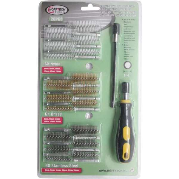 Hofftech Borstelset / Rager Nylon / Staal / Messing (18 Delig) Hofftech Borstelset / Rager Nylon / Staal / Messing (18 Delig)
