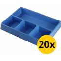 Datona® Vakverdeling met 4 compartimenten - 20 stuks - Blauw