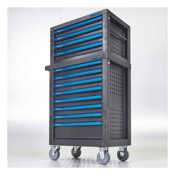 Datona® Gereedschapswagen met 8 lades + gereedschapskist met 4 lades - Zwart Datona® Gereedschapswagen met 8 lades + gereedschapskist met 4 lades - Zwart