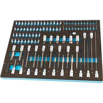 HBM 101 Delige Doppenset en Bitset Foam inlay voor Gereedschapswagen