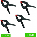 STEELWOOD lijmklem - spanklem - kunststof - klembereik 55 mm - 4 stuks