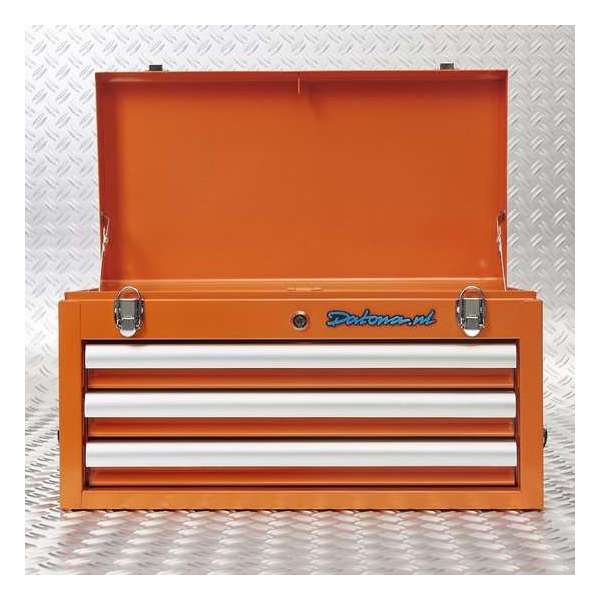 Datona® Gereedschapskist met drie lades - oranje Datona® Gereedschapskist met drie lades - oranje