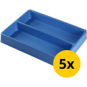 Datona® Vakverdeling met 2 compartimenten - 5 stuks - Blauw