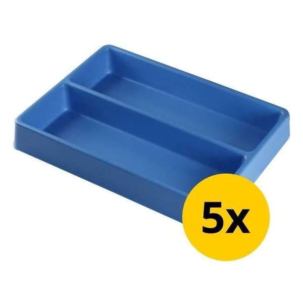 Datona® Vakverdeling met 2 compartimenten - 5 stuks - Blauw Datona® Vakverdeling met 2 compartimenten - 5 stuks - Blauw