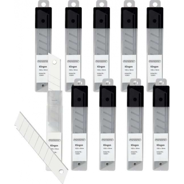 Afbreekmes set van 100, breekmes, tapijtmes, navulling, hobbymes, stanleymes bladen Afbreekmes set van 100, breekmes, tapijtmes, navulling, hobbymes, stanleymes bladen