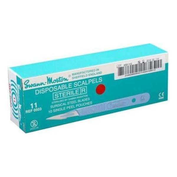 Swann Morton 0511 Scalpelmesje Chirurgie Mesjes - Met Handvat No.24 Swann Morton 0511 Scalpelmesje Chirurgie Mesjes - Met Handvat No.24