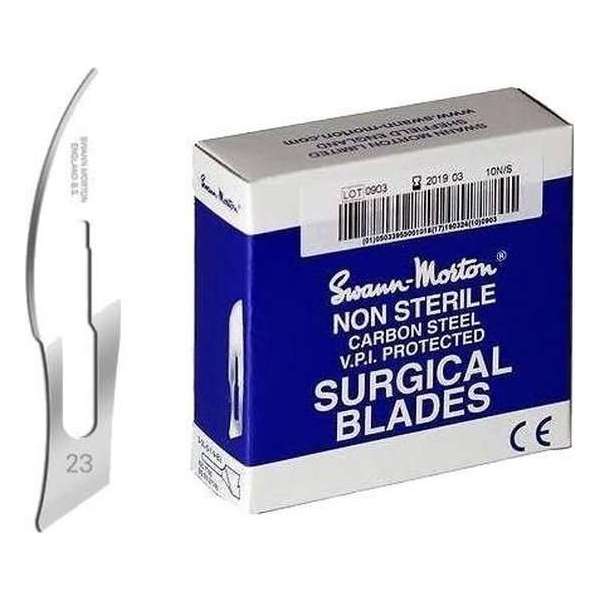Mesjes Swann Morton Nr. 23 - niet steriel - scalpel / bistouri mesjes Mesjes Swann Morton Nr. 23 - niet steriel - scalpel / bistouri mesjes