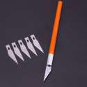 Plastic Hobby Mesje Precisie - Scalpel mes mesjes - Hobby mes - Precisie Gereedschap - Met 5 gratis mesjes - Oranje