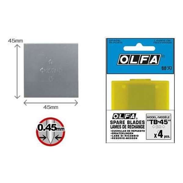 OLFA VIER reserve-snijbladen type TB-45 OLFA VIER reserve-snijbladen type TB-45