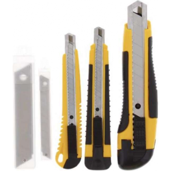 Afbreekmessen - Stanley - Afbreekmessen set - Mes - Afbreek mes - 3-Delige - Stanley mes Afbreekmessen - Stanley - Afbreekmessen set - Mes - Afbreek mes - 3-Delige - Stanley mes