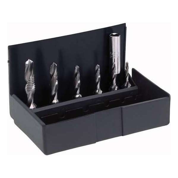 Völkel Set Boortappen HSS-G combi- bit M3-10 Völkel Set Boortappen HSS-G combi- bit M3-10