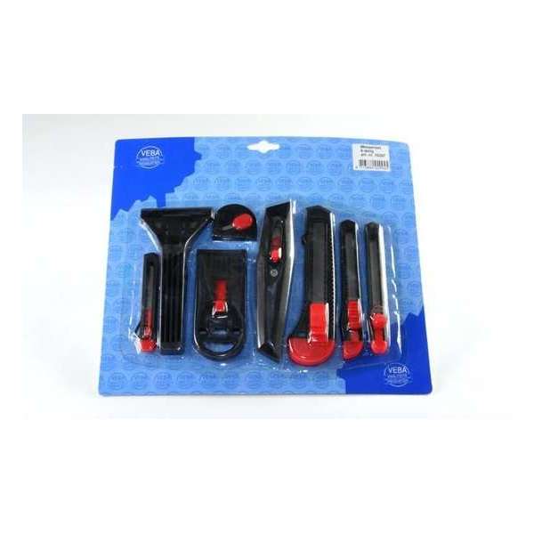 Stanleymessenset - Messenset - Afbreekmessen - Stanleymes - Glasschraper - Hobbymes - Afbreekmes - 8 delig Stanleymessenset - Messenset - Afbreekmessen - Stanleymes - Glasschraper - Hobbymes - Afbreekmes - 8 delig