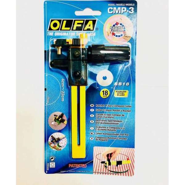 Olfa Cirkel-Kompassnijder CMP-3 met 18mm rolmes (zware uitvoering) Olfa Cirkel-Kompassnijder CMP-3 met 18mm rolmes (zware uitvoering)