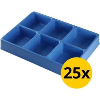 Datona® Vakverdeling met 6 compartimenten - 25 stuks - Blauw