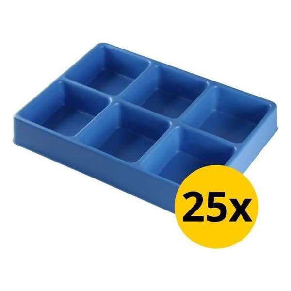 Datona® Vakverdeling met 6 compartimenten - 25 stuks - Blauw Datona® Vakverdeling met 6 compartimenten - 25 stuks - Blauw