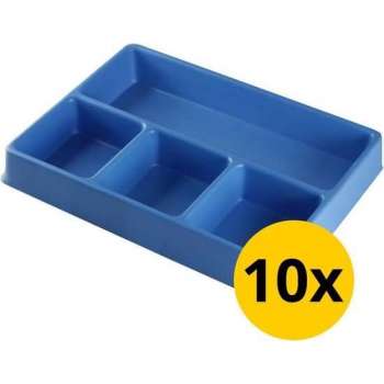 Datona® Vakverdeling met 4 compartimenten - 10 stuks - Blauw