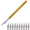 Scalpel - Hobbymes - Scalpel mesjes - Roestvrijstaal Hobbymes - Precisie Gereedschap - Met 10 gratis mesjes - Geel
