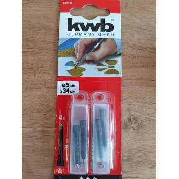 kwb Reservemesjes voor knutselmessen 023710 (4 stuks, voor artikel 014910, 30° scalpel lemmet, roestvrij staal)