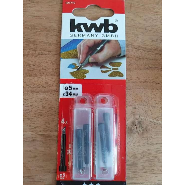 kwb Reservemesjes voor knutselmessen 023710 (4 stuks, voor artikel 014910, 30° scalpel lemmet, roestvrij staal) kwb Reservemesjes voor knutselmessen 023710 (4 stuks, voor artikel 014910, 30° scalpel lemmet, roestvrij staal)