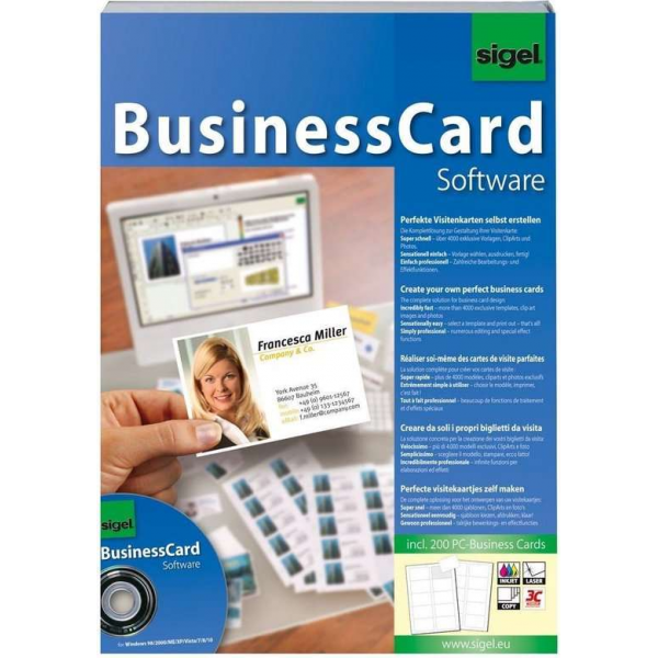 Software BusinessCard voor - visitekaartjes meertalig inkl. Software BusinessCard voor - visitekaartjes meertalig inkl.