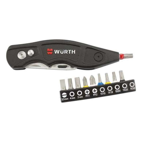 Wurth Trapeziummes, set met bits en zak Wurth Trapeziummes, set met bits en zak