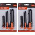 2x stuks afbreekmessenset / hobbymessenset - 3-delig - zwart / oranje - snijmessen / afbreekmessen