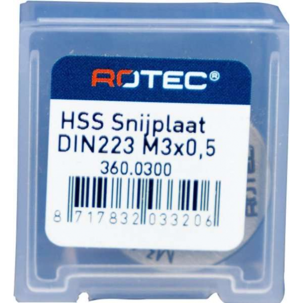 Rotec HSS Ronde snijplaat M3 Rotec HSS Ronde snijplaat M3