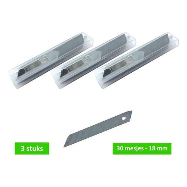 Steelwood Afbreekmes - Staal - 18 mm - Navulling 10 stuks - In houder - 3 verpakkingen Steelwood Afbreekmes - Staal - 18 mm - Navulling 10 stuks - In houder - 3 verpakkingen