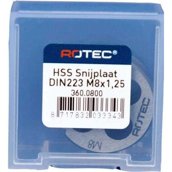Rotec HSS Ronde snijplaat M8 Rotec HSS Ronde snijplaat M8