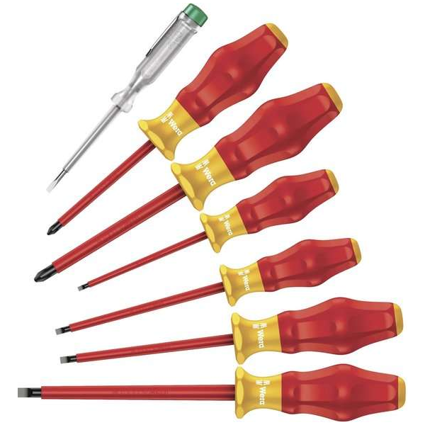 Wera 1160 I/1165 I/7 Vde Schroevendraaierset Vde 7-Delig Plat Kruiskop Pozidriv Wera 1160 I/1165 I/7 Vde Schroevendraaierset Vde 7-Delig Plat Kruiskop Pozidriv